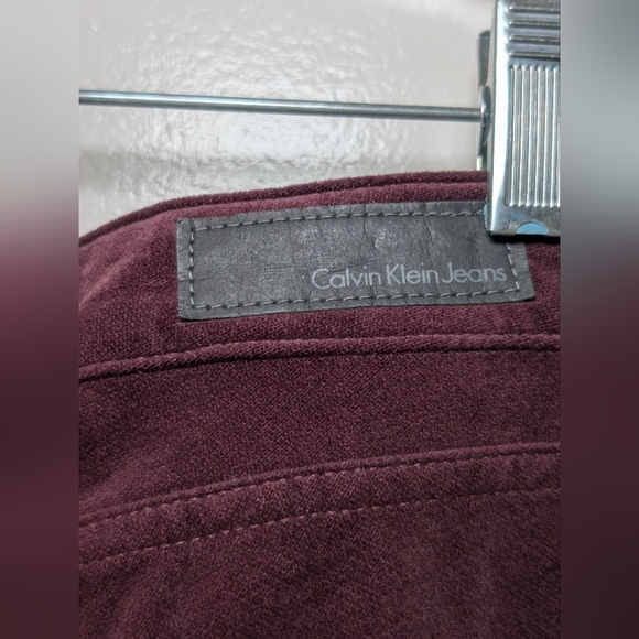 Calvin Klein Velour Leggings Plum Purple Size 12 Luxe Minimalist Y2K - Picture 3 of 6